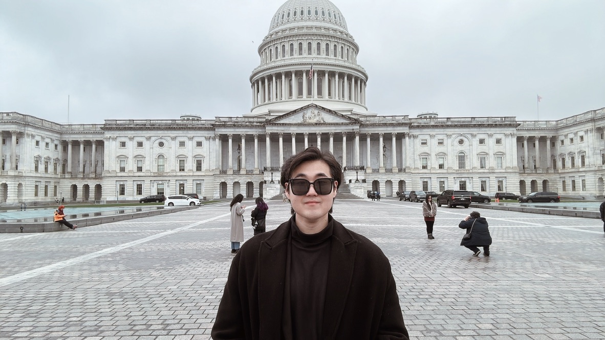 Vincent-Daniel Yun in front of the United States Capitol